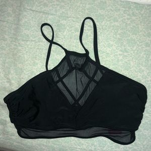 High-neck mesh bikini top
